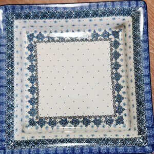 Boleslawiek Polish Pottery square serving dish